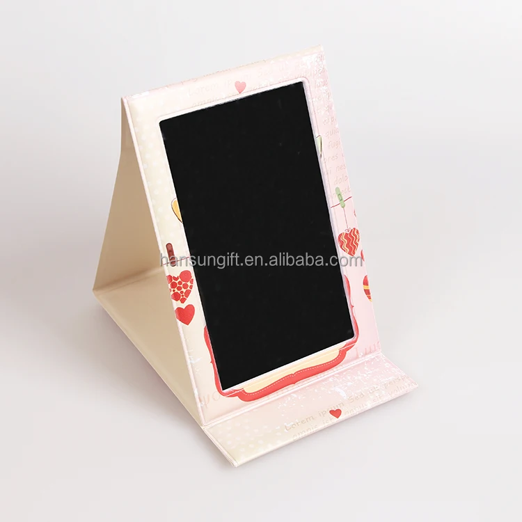Custom logo Square Plastic Cosmetic  standing Mirror Personalized Makeup folding Mirrors
