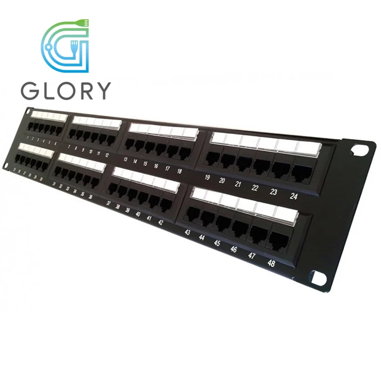 Gigabit Rj45 Ethernet 48 port 2U Cat6 Unshielded Patch Panel Rj45