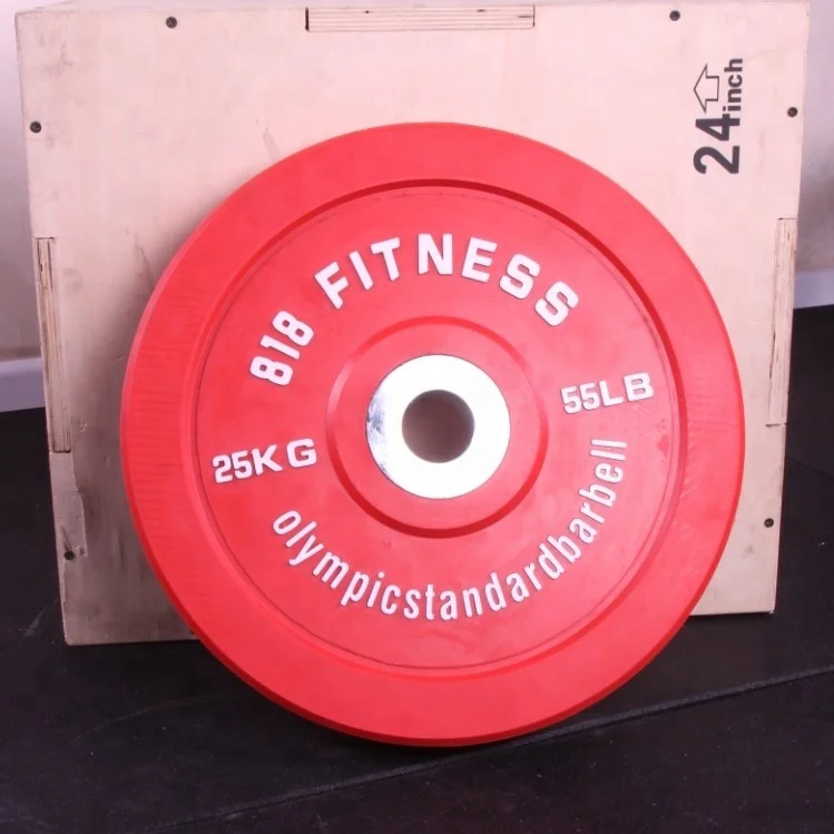 China custom colored rubber coated weight plate 20kg bumper weight plates