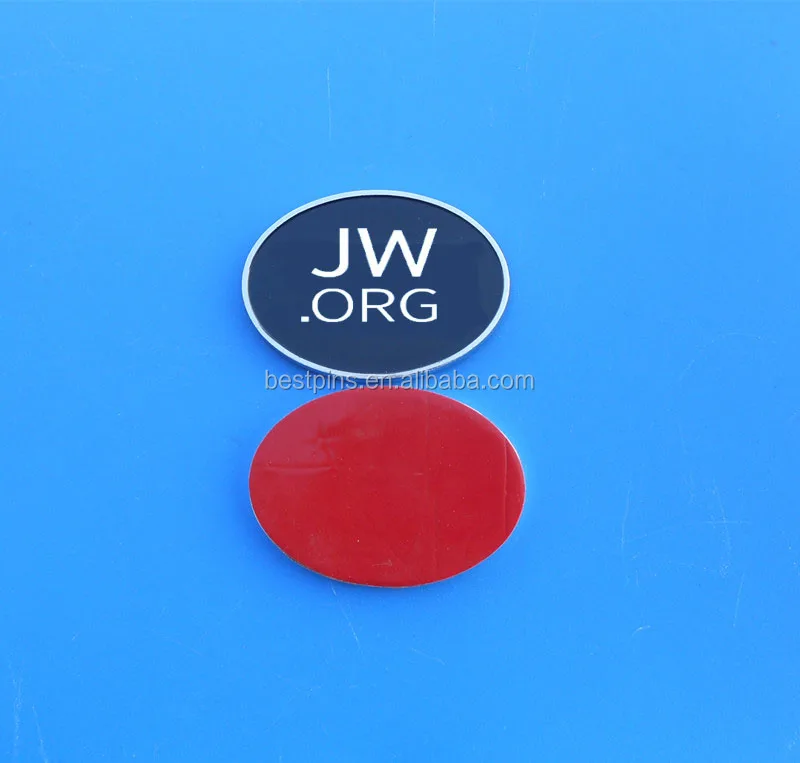 JW.ORG custom cheap logo 3d sticker adhesive metal car bonnet badge