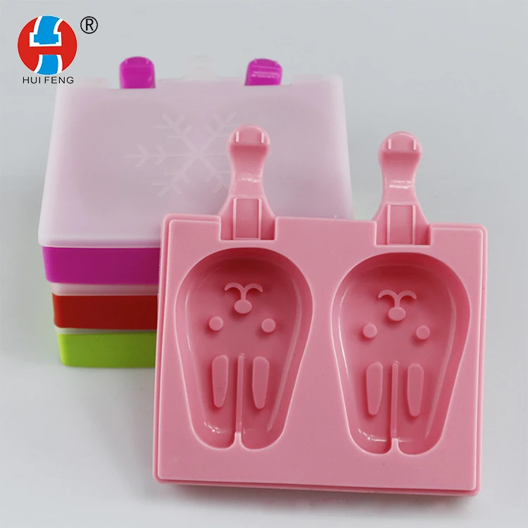 
Wholesale OEM Manufacturer Rabbit Ice Cream Cartoon Silicone Popsicle Mould Children Creative Ice Lattice 