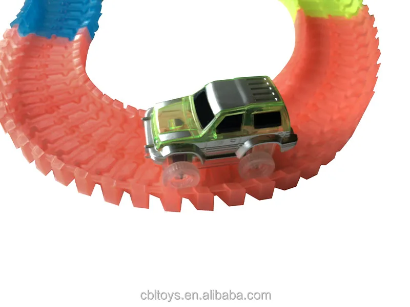 220track pcs diy flex glow track electric led light up racing slot car bricks vehicle toy for kids CBL7108