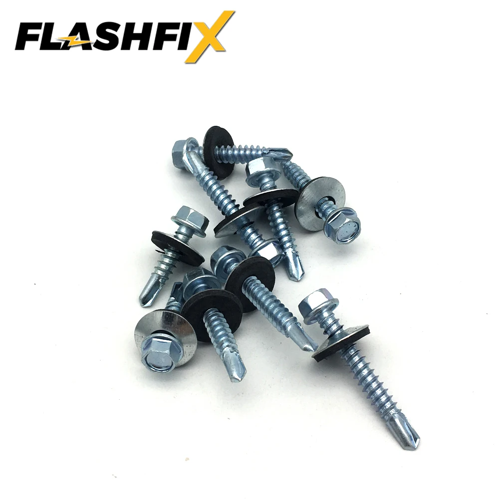 Hex Washer Head Recessed Self Tapping Drilling Screw With EPDM Boned Washer