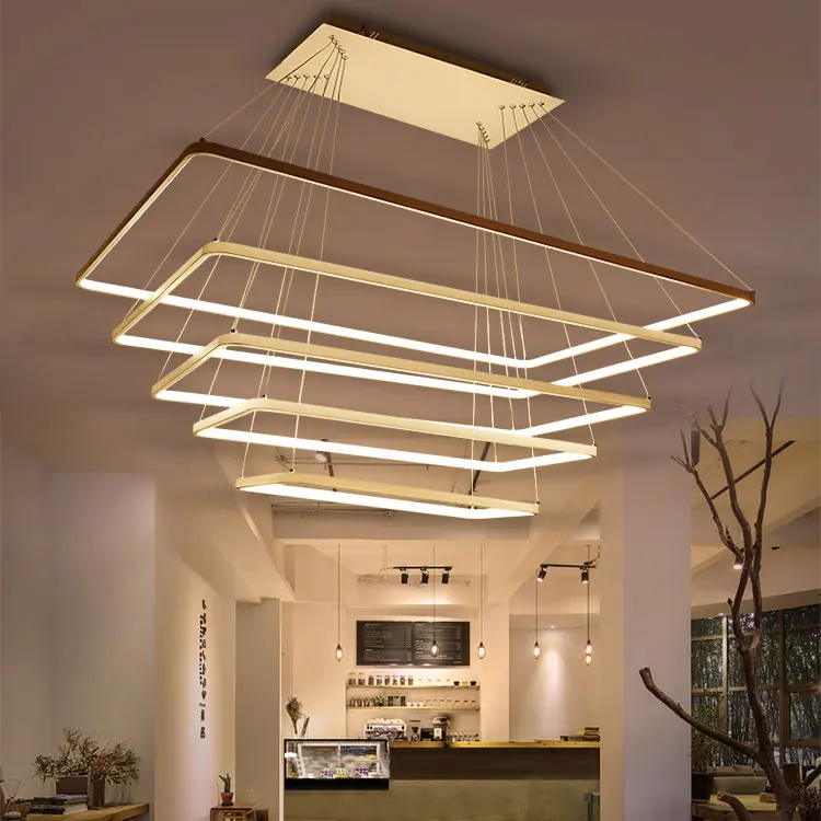 Acrylic Modern black led pendent lamp chandeliers for restaurants