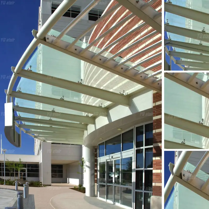 
Entrance door glass awning/steel bracket canopy 