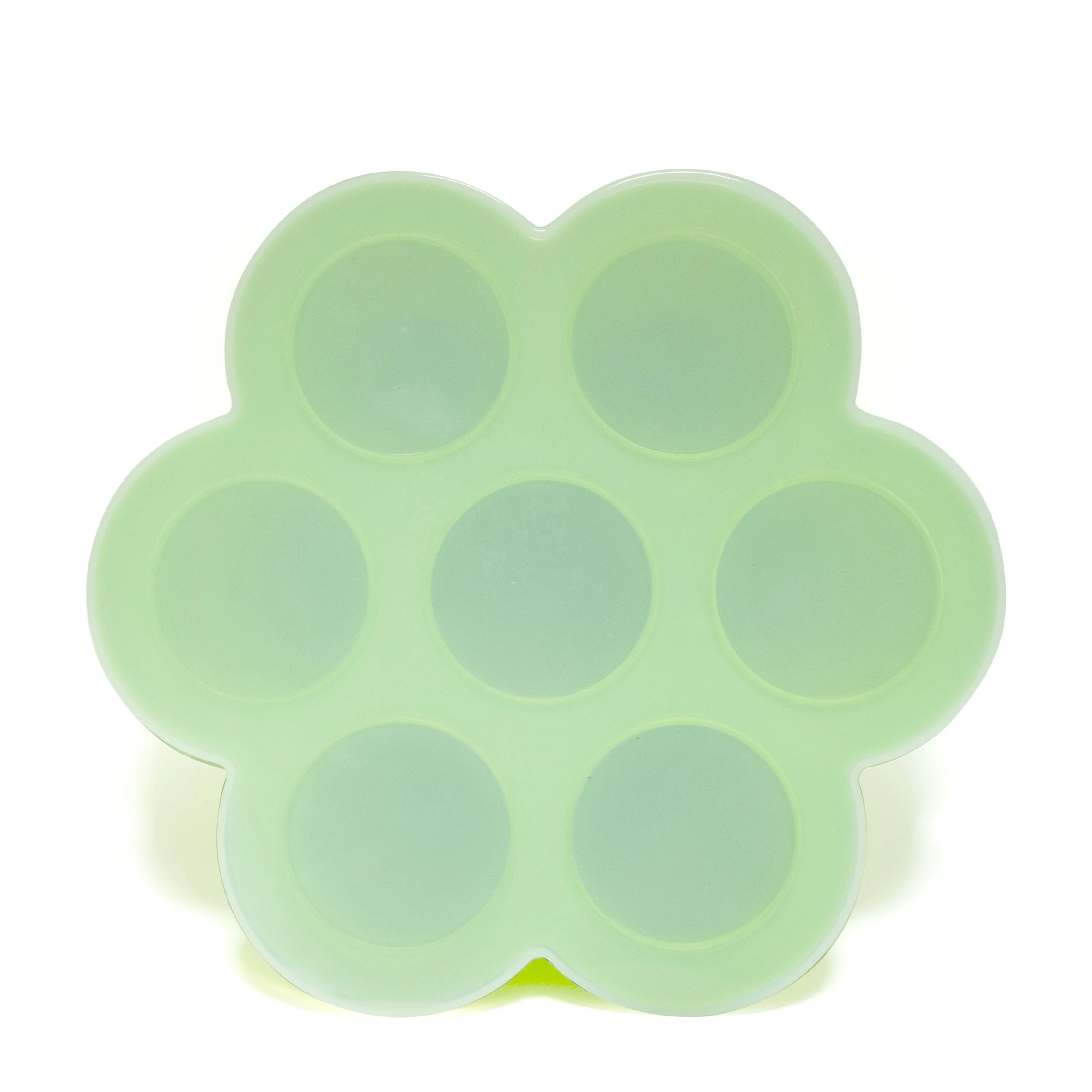 Cookware Reusable Stocked Large 7 Grids Silicone Baby Food Container Egg Steamer Ice Cube Tray with Lid