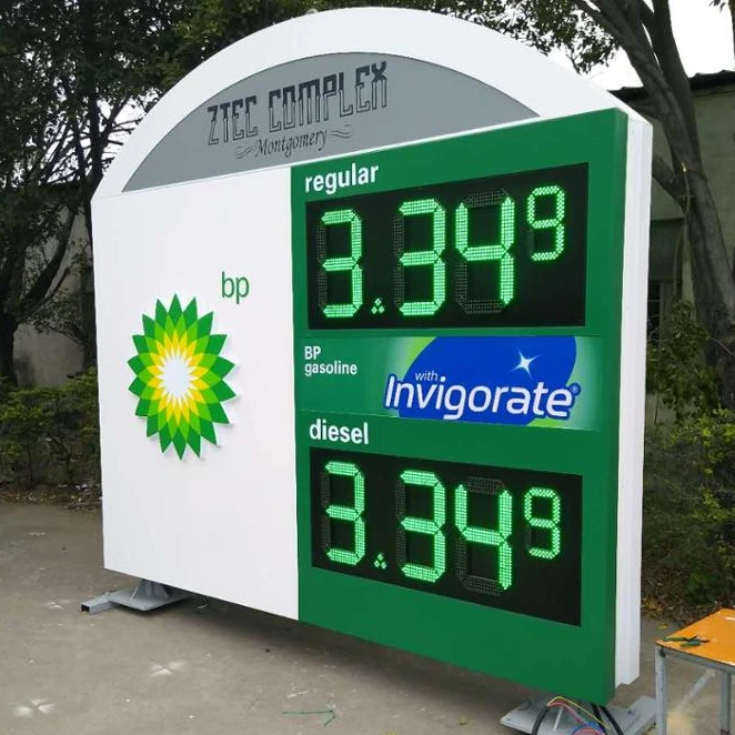 Наружная заправочная станция с цифровыми ценами, светодиодный дисплей, пилоновый знак