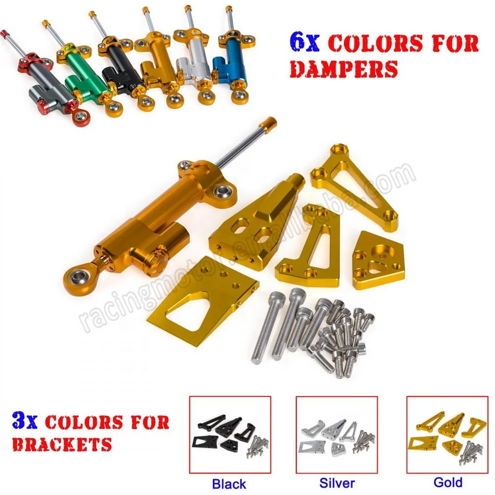 CNC Steering Damper & Bracket Mounting For Kawasaki Ninja 650R ER-6F/N 09-11
