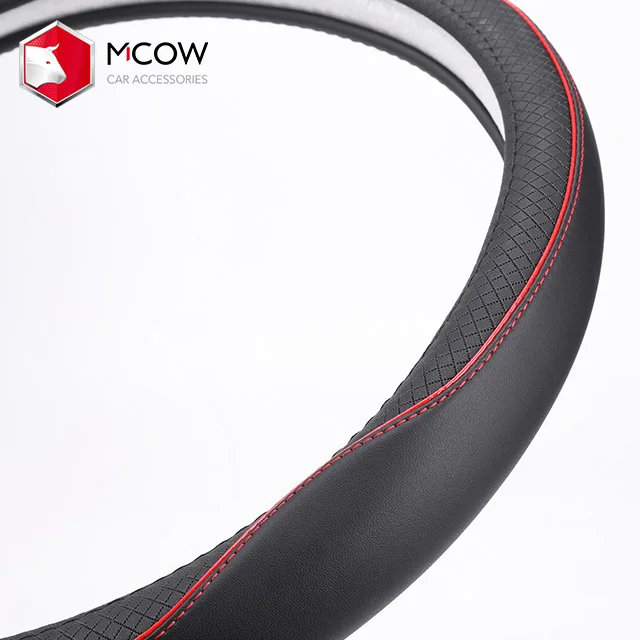 
2020 High Quality O Style D Style 38cm 15' Leather Car Steering Wheel Cover For BMW Audi Benz 