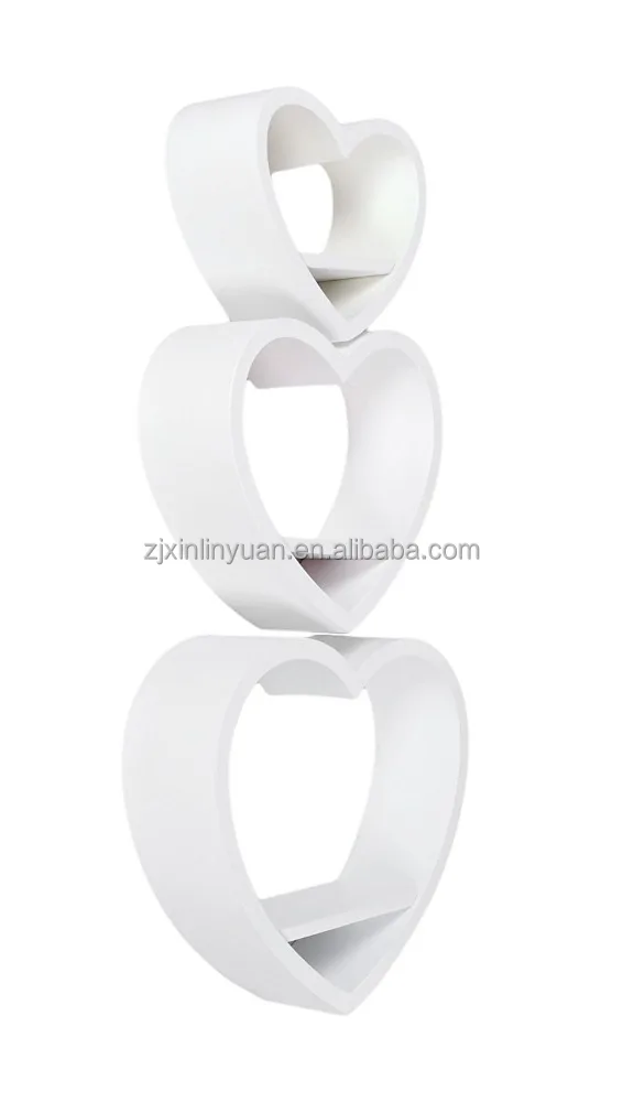 2017 set3 heart shape wall floating shelf