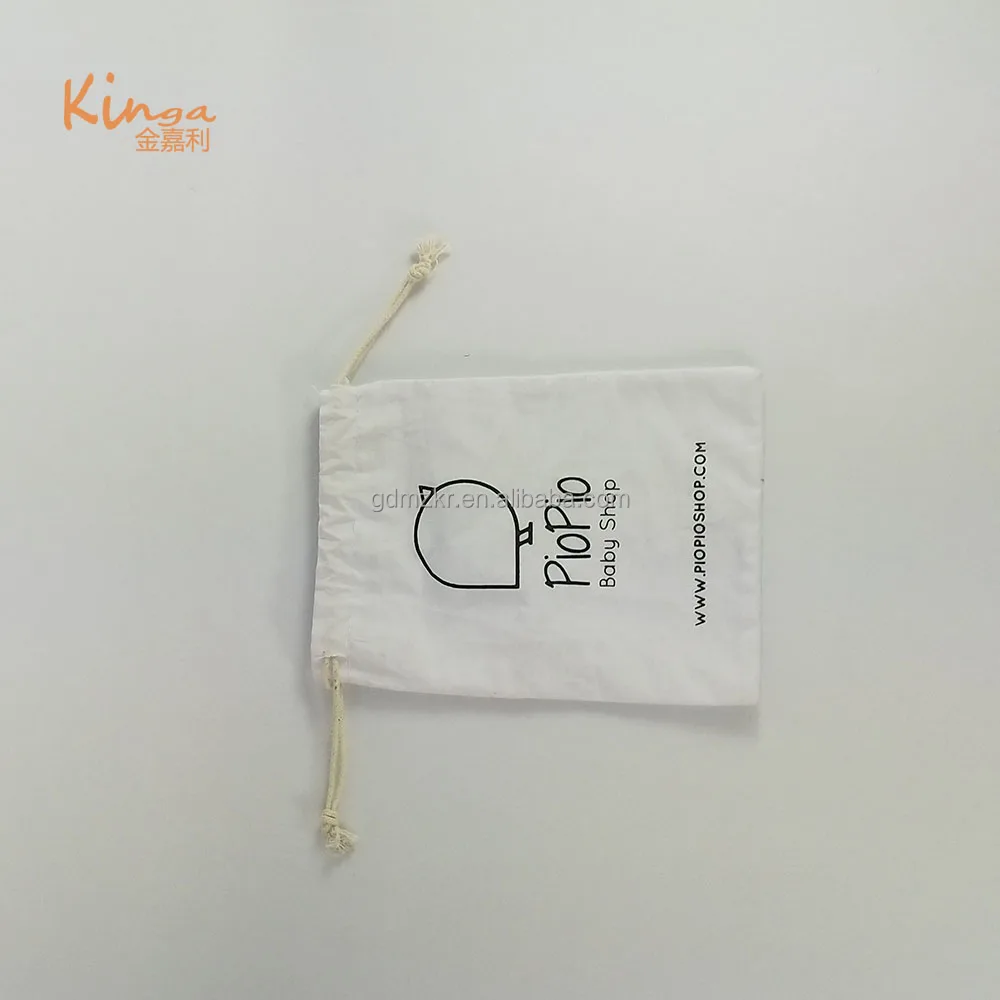 wholesale small plain white cosmetic packing pouch canvas cotton drawstring bag