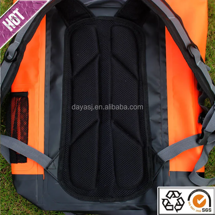 
Amazon Best Selling Grey Dry Bag Padded Back Support Premium Sack 500D PVC Adjustable Straps Waterproof Backpack 