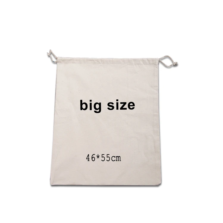 
wholesale recycled plain white cotton canvas drawstring and tote bag with custom design 