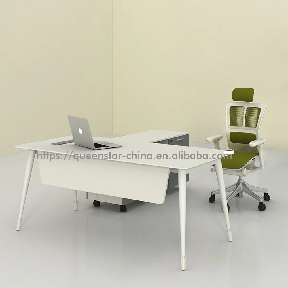 QS-OD-COM01 Modern executive desk with metal frame MFC desktop office desk