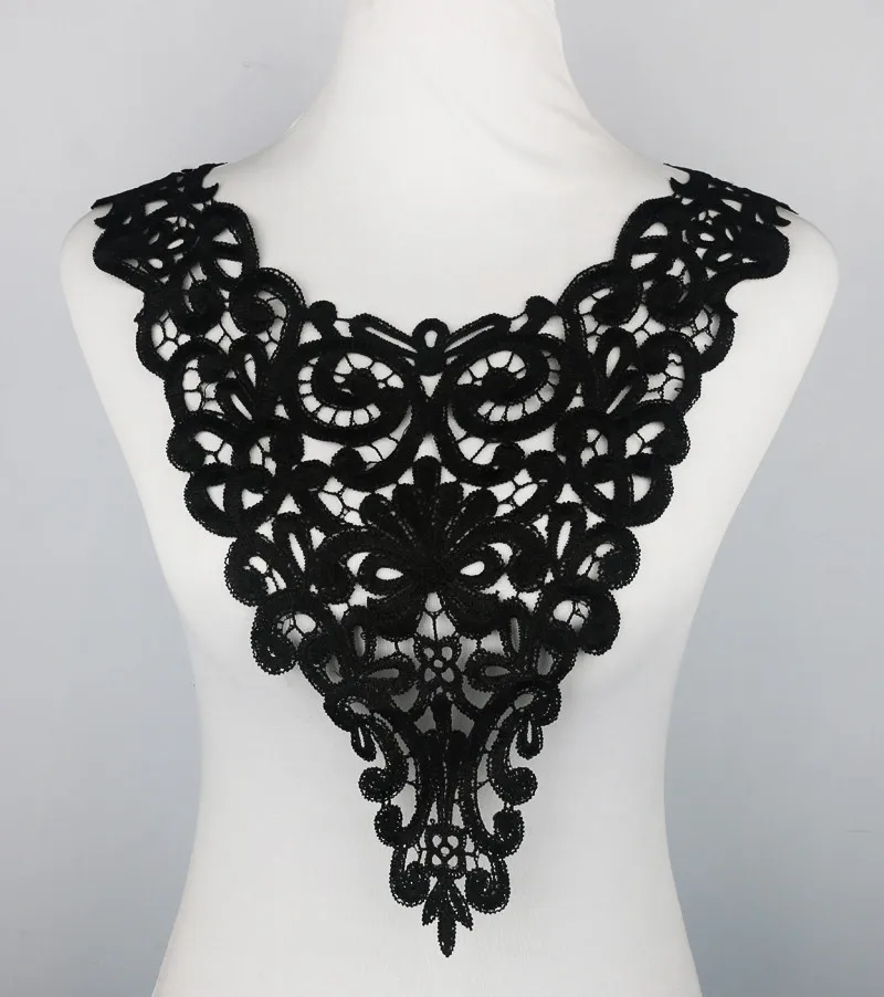 wholesale round shape 100% cotton embroidery lace neck trim CB2688