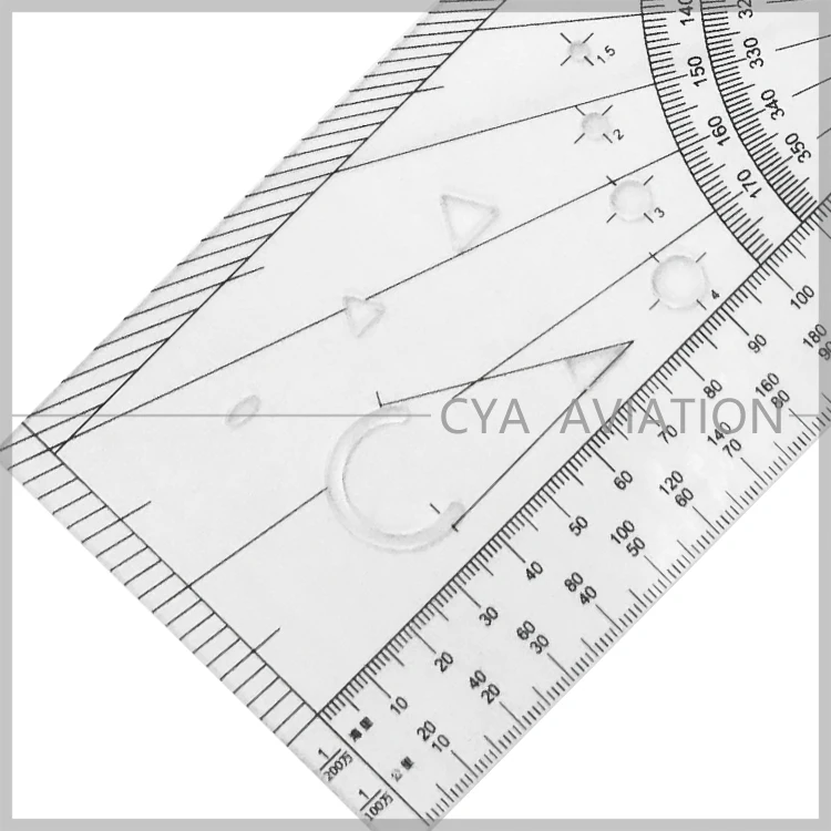 cya brand pilots navigation plotter AR1601 Nautical Miles & Kilometer Miles Aviation Ruler