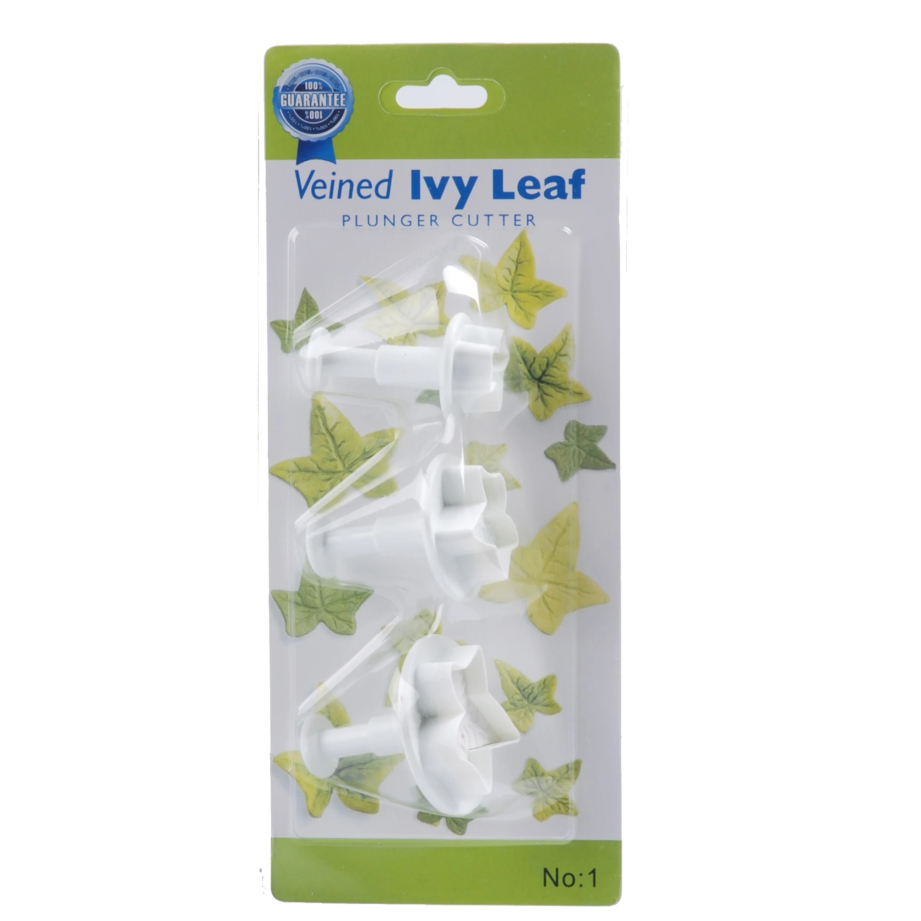 
Small Ivy Leaf Cookie Cutter 45/37/28mm plastic Plunger cutter 