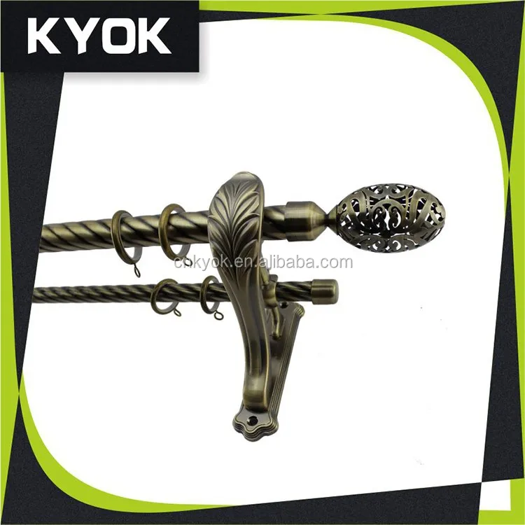 KYOK Beautiful Strong 0.6mm Tringle De Rideau, Swivel Metal Curtain Rods Set Whole Set Hot Selling Curtain Rod Aluminum