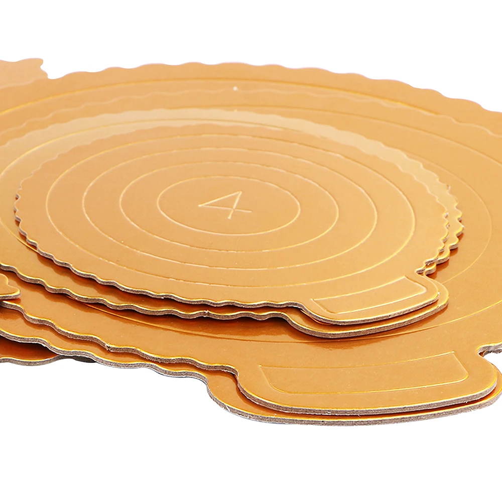 Cake paper tray round/square golden three-layer thickened oil-proof wavy edge birthday cake moustor hard paper pad