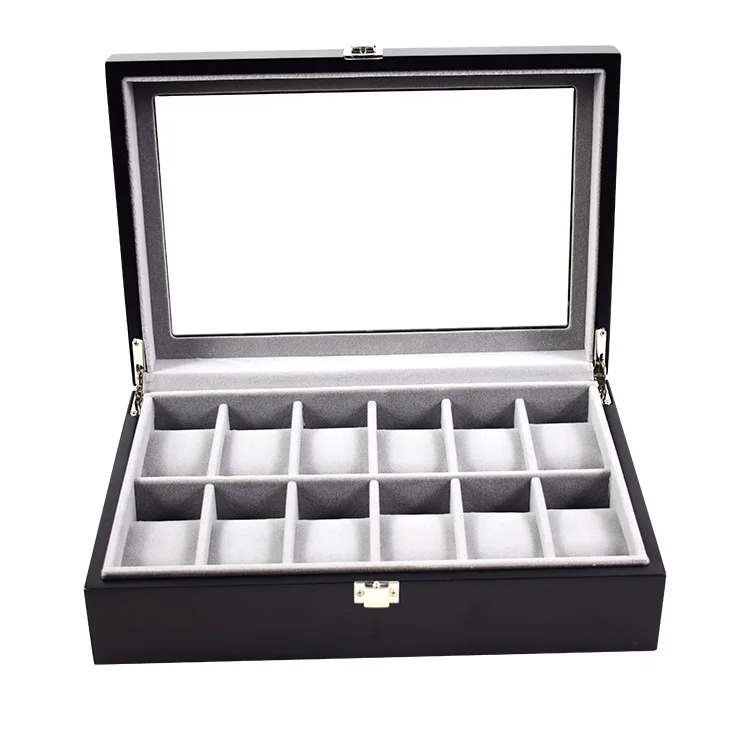 Luxury lacquer 12 slots watch display for men high quality watch storage box