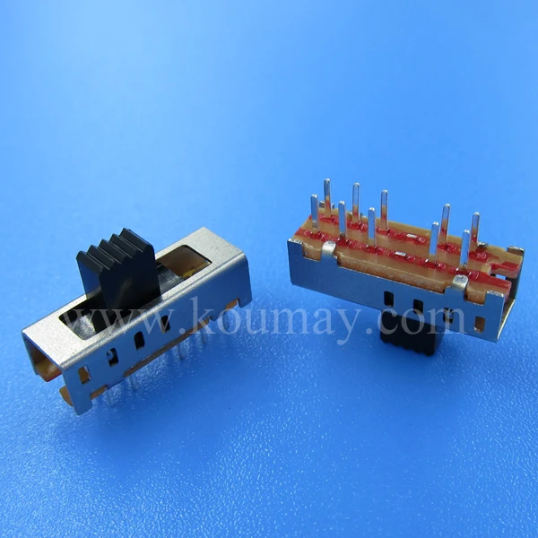 2P4T pcb slide switch dip vertical through hole