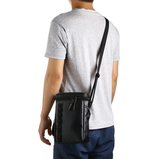 Canvas With Bottle Holder Leather Messenger Bag