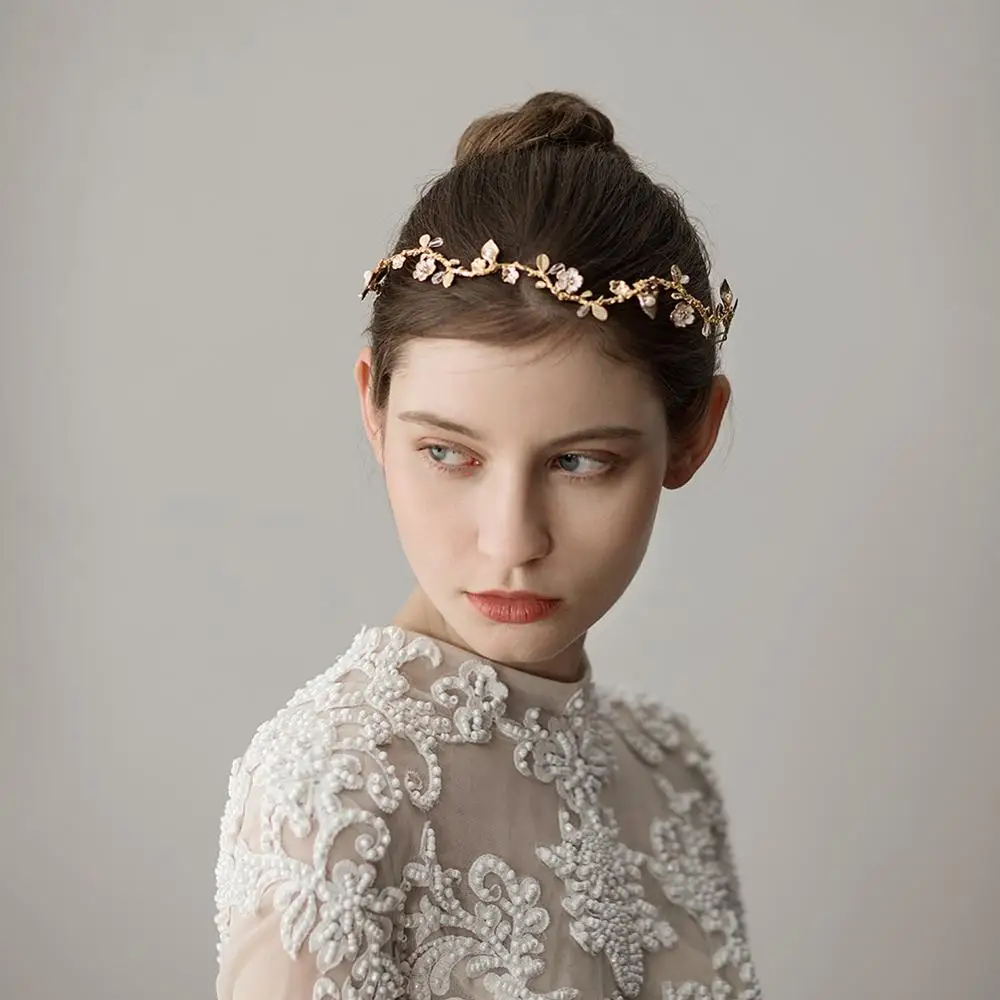 Wedding Bridal Pearl Crystal Headbands For Bride Hair Accessories Jewelry tiara de noiva