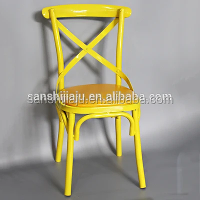 
Cross back metal chair no arm with soft cushion antique design CM-005 
