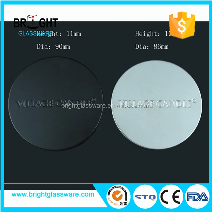 Factory cheap price size customized candle jar black embossed metal lid