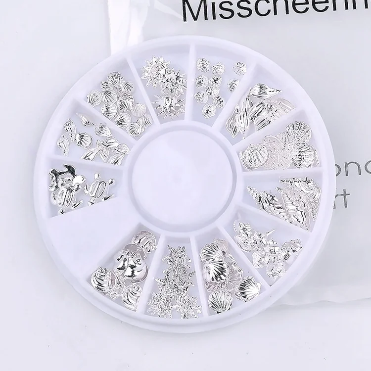 
sea style design 3d rivet nail rhinestone stickers 