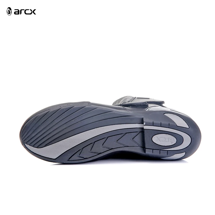 Arcx Black Leather Motorcycle Boots Motocross Riding  Shoes Touring Boots