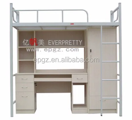 Student Dormitory Furniture Metal Bunk bed with Desk