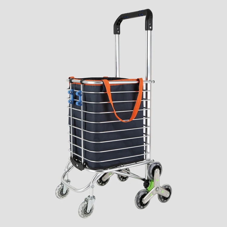 Climbing Stairs 8 PU wheels Aluminum Alloy Aluminum Shopping Trolley