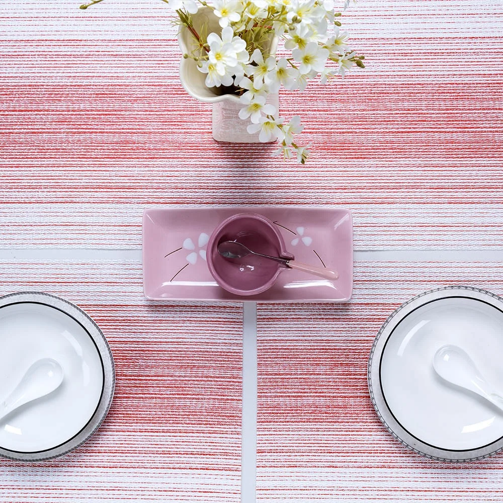 Buy online blue and white striped customized size available extra large bright colour funky table mats garden table placemats