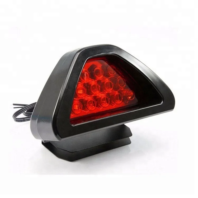 12 LED F1 Style Strobe Safety Warning Light Rear Tail Brake Stop Light Bumper Solid Fog Lamp
