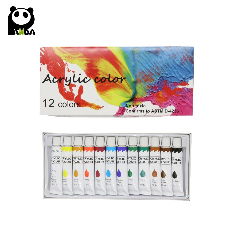 12 шт. 12 мл художественная акриловая краска, бесплатный образец