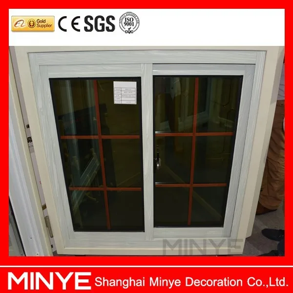 decorative design Plastic steel UPVC sliding window pvc plastic windows
