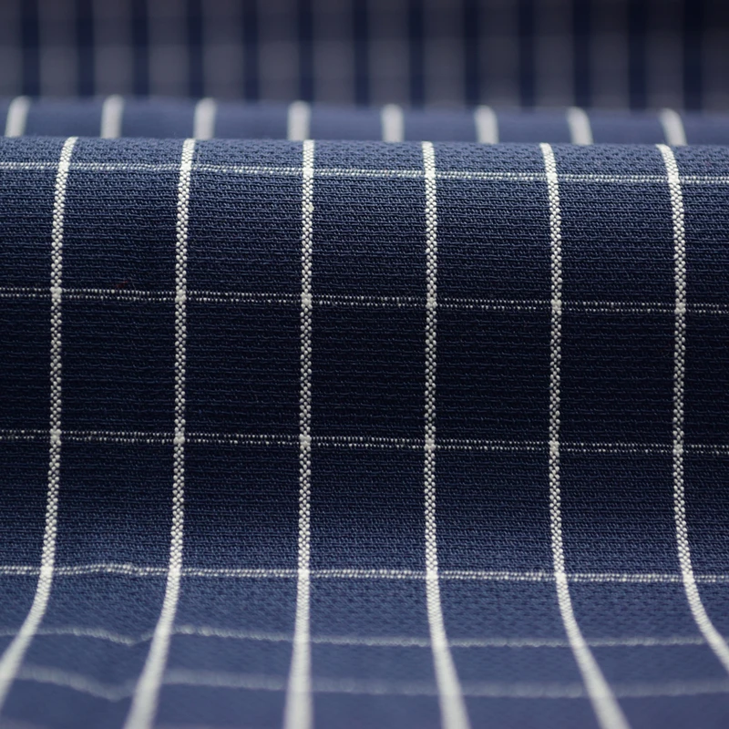 New Fashion Cotton Yarn Dyed Jacquard Windowpane Check Plaid Shirt Fabric