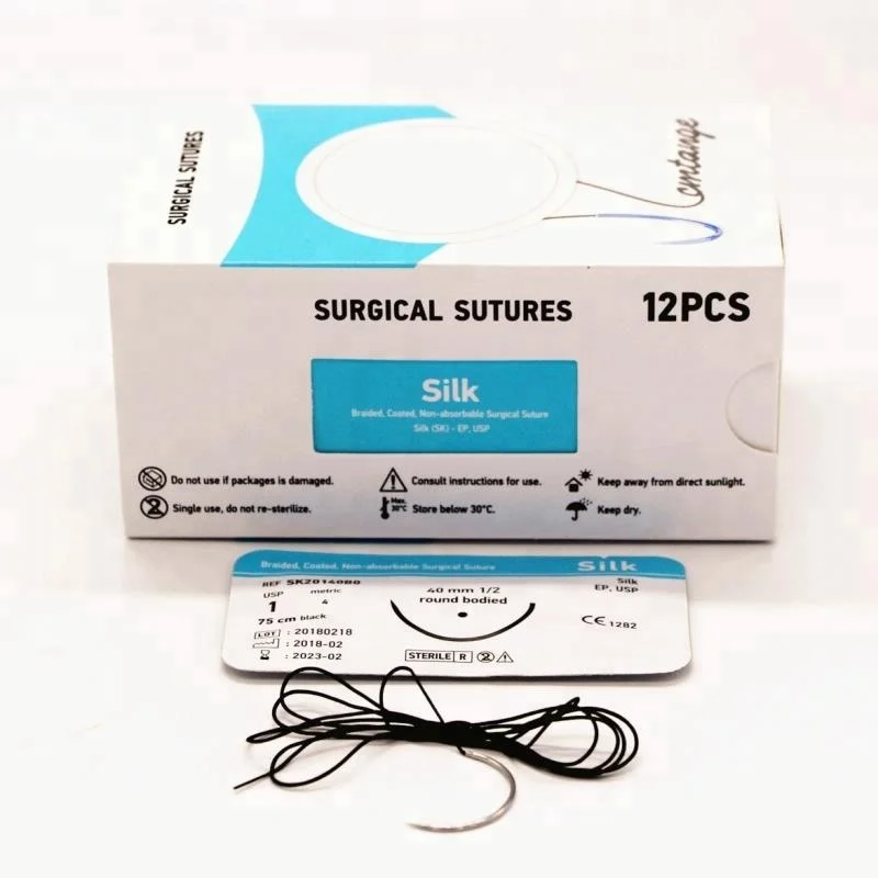 Black Braided Silk Dental Surgical Sutures Nonabsorbable