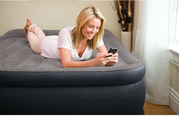Intex67736 inflatable double bed Deluxe Pillow Rest Raised double Airbed with Built-in Pillow