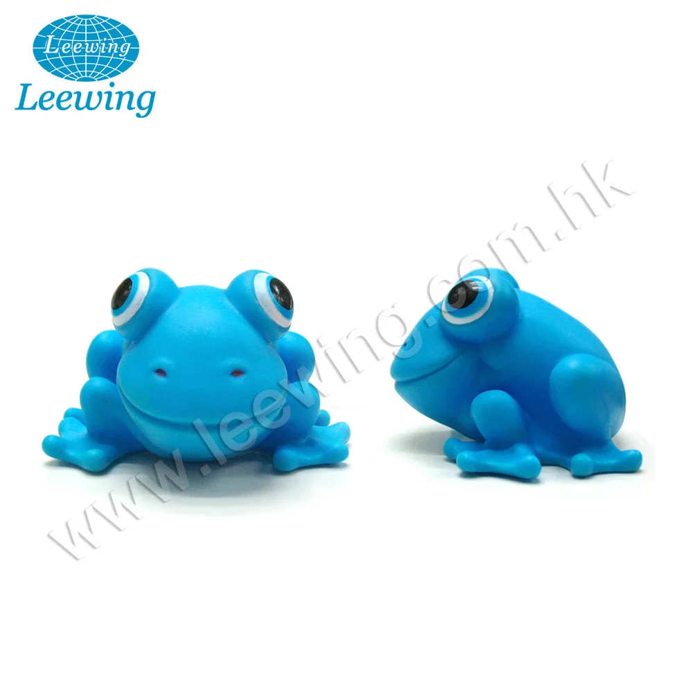 Hot Sale Promotion Gift Baby Bath Toys Custom Made Plastic PVC Vinyl Small Animals Frog Squeaky Shower Water Bath Toy for Kids