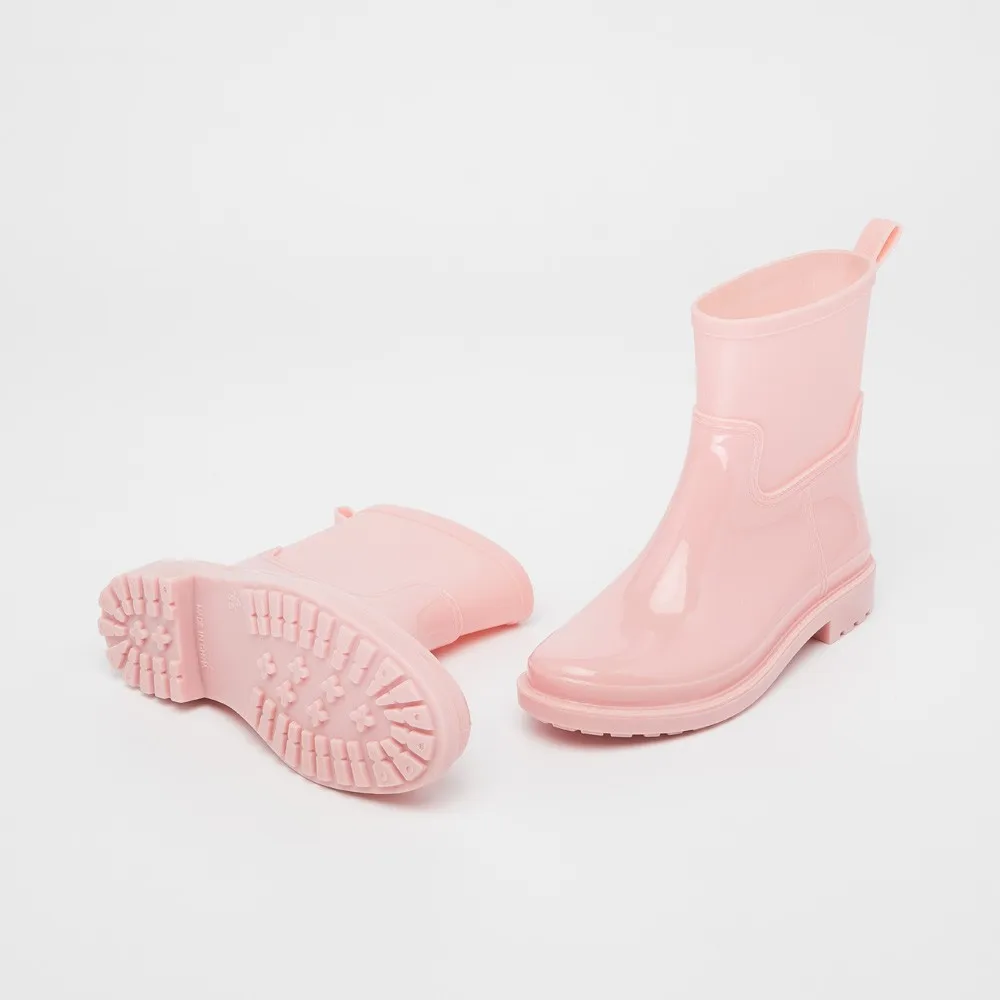 
outdoor garden farm weeding use fashion waterproof antislip mid tube pure solid color soft PVC gum boots rain waterproof shoes 