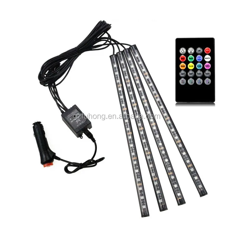 Multi Color Voice Sound Music Control Flexible Interior Decorative Atmosphere Neon Lamp LED Wireless Remote Car Light