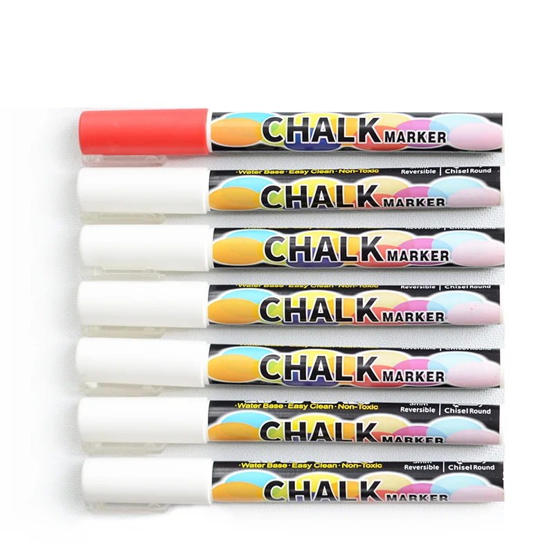 Fine reversible tip 3mm white chalk markers for blackboard