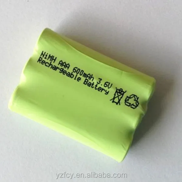 Rechargeable 3.6V 600mah NI-MH battery pack AAA size batteries