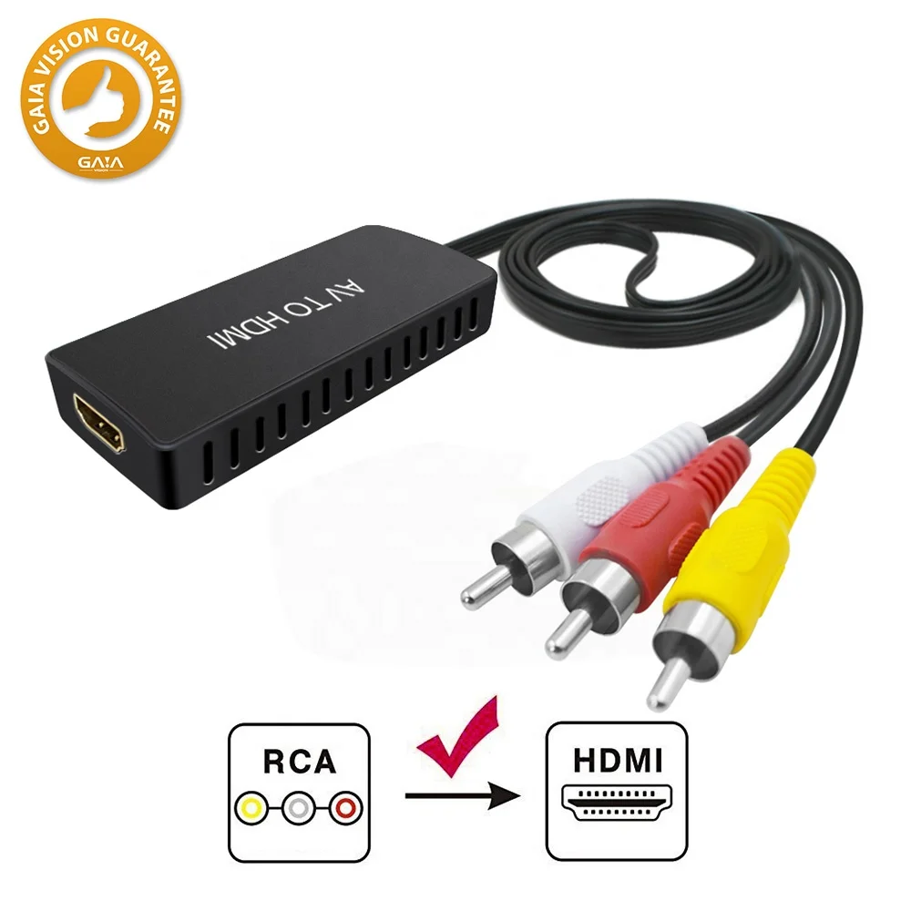 1x Mini AV Composite RCA CVBS Composite Video Audio R/L to HDMI Converter Wandler Adapter Converter 1080P