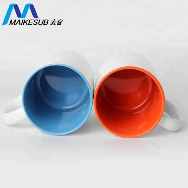 Print logo sublimation blank color inside coffee mug