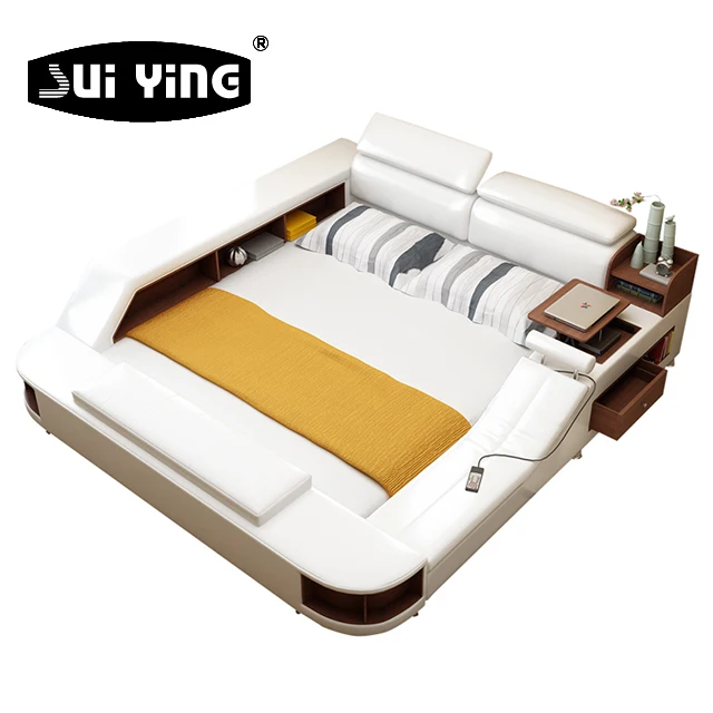 
A626 modern bed with storage massage functions multifunctional bed sets 