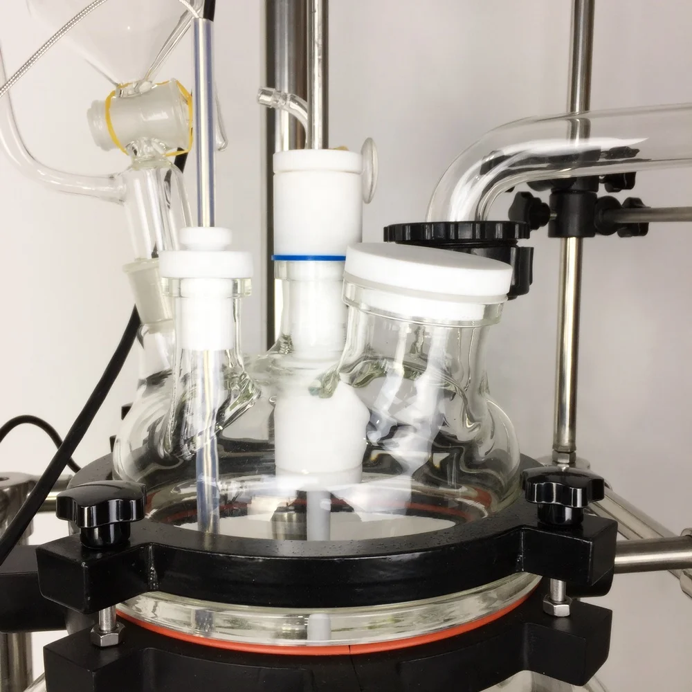 10L 20L 30L 50L Double Layer Jacketed Glass Chemical Reactor with Stainless Steel Reactor Vessel