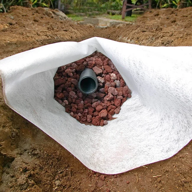 100g-500g m2 filtering and drainage geotextile non woven filter cloth